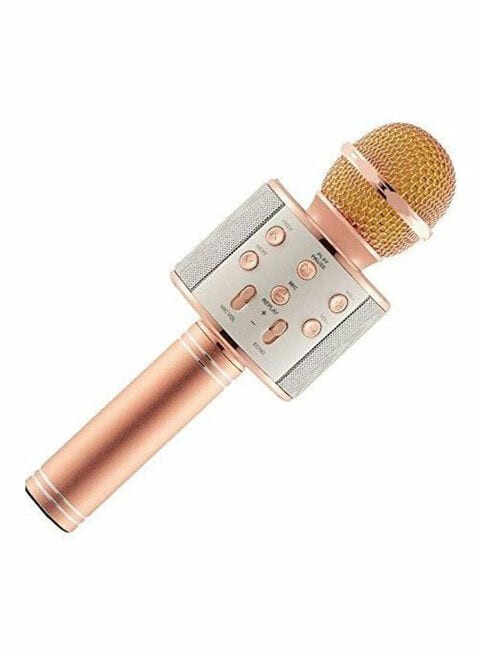 Generic Multi-Functional Wireless Bluetooth Karaoke Microphone Bk-858 Rose Gold