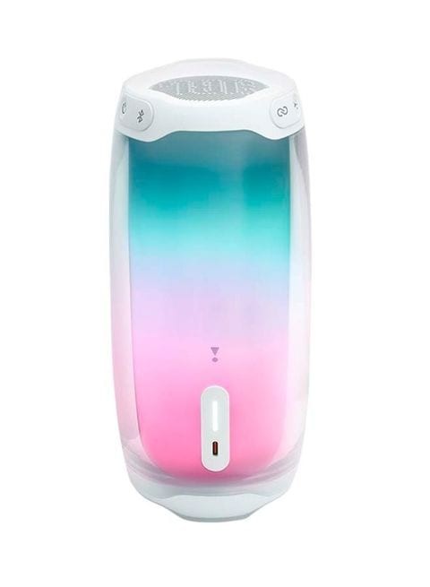 JBL Pulse 4 Portable Bluetooth Speaker with 360 degrees LED lights, White