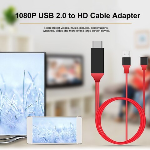 عام-1080P HDTV محول سلك USB 2.0 لHD فيديو أغنية محول USB بالطاقة التوصيل والتشغيل متوافق مع دائرة الرقابة الداخلية الهواتف الذكية اللوحي الروبوت الذكي