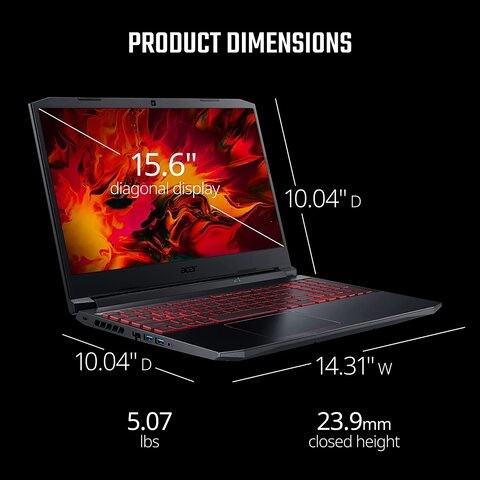 Acer Nitro 5 Gaming Laptop - 15.6" FHD, 144Hz, Core i5-10300H, 4GB NVIDIA GeForce RTX 3050 Laptop, 8GB RAM   256GB SSD, Windows 10 - Obsidian Black