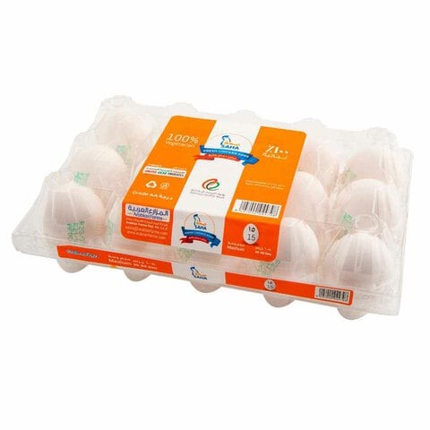 Seha Medium White Eggs - 15 Pieces