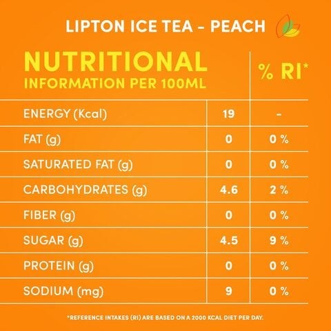 Lipton Carbonated Free Iced Tea Drink 320 ml x Pack of 6