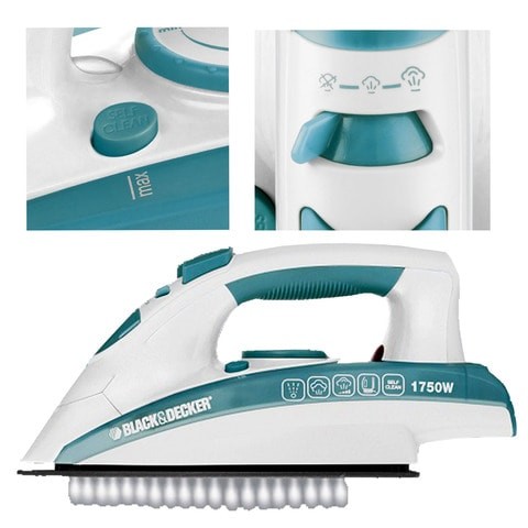 Black & Decker 1750W Vertical Steam Iron with Self-Cleaning Function - X1600/B5