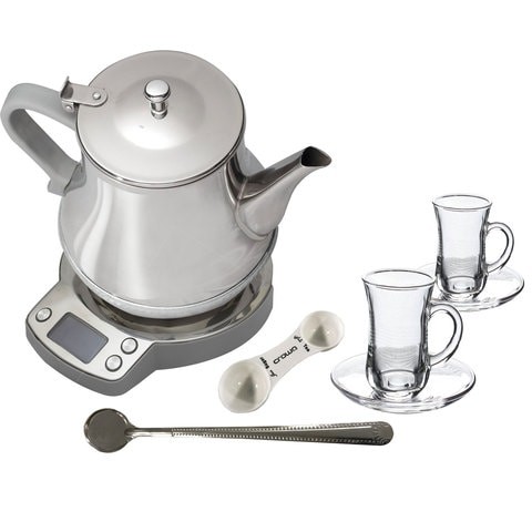 Crown Line Electric Kettle 0.8 Liter 1000 Watt Stainless Steel KT-188