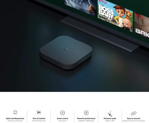 Xiaomi Mi Box S Smart TV 4K Screen Android System With Google Assistant And Remote Play