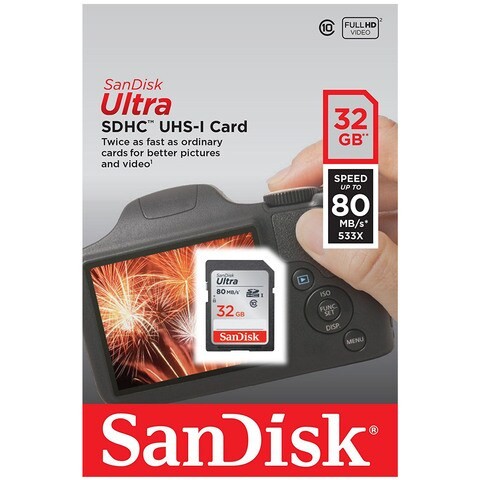 SanDisk Ultra SDHC UHS-I Memory Card 32GB 80MB/s (Class 10)