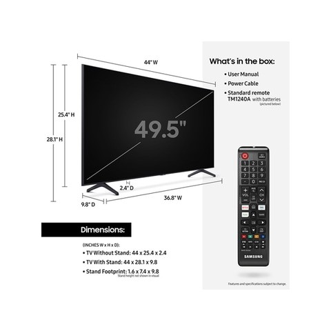 سامسونج 50 بوصة 4K UHD Smart LED TV UA50TU7000 الأسود