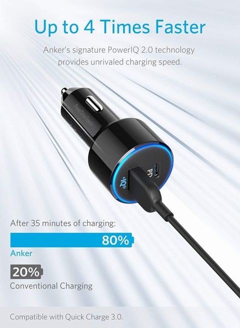 Anker PowerDrive 2 with Dual Car Charger (USB) - Black