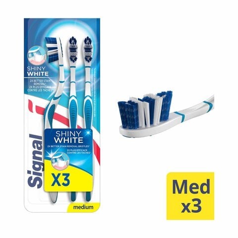 Signal TP Medium White Toothbrush x Pack of 3