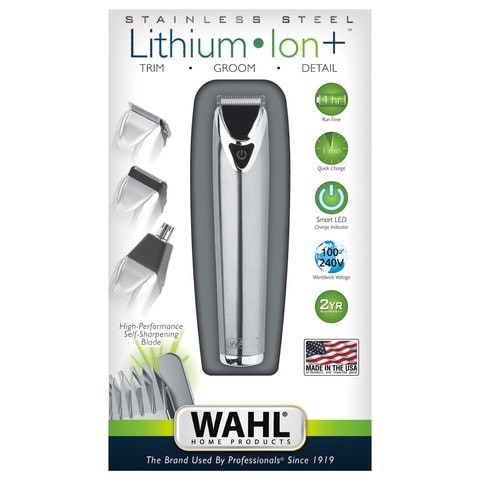 Wahl 9818-127 Lithium-Ion Stainless Steel All-in-One Trimmer (Silver/Black)