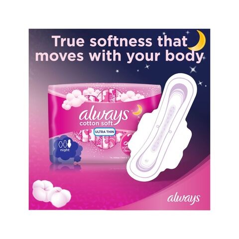 Always Cotton Night Ultra Soft Pads 7 Pieces