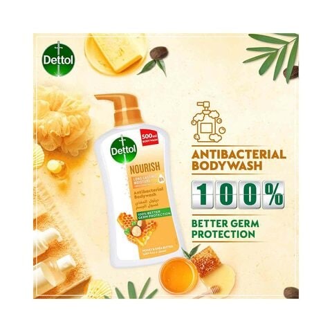 Dettol Nourishing Anti-Bacterial Body Wash With Honey & Shea Butter 500ml