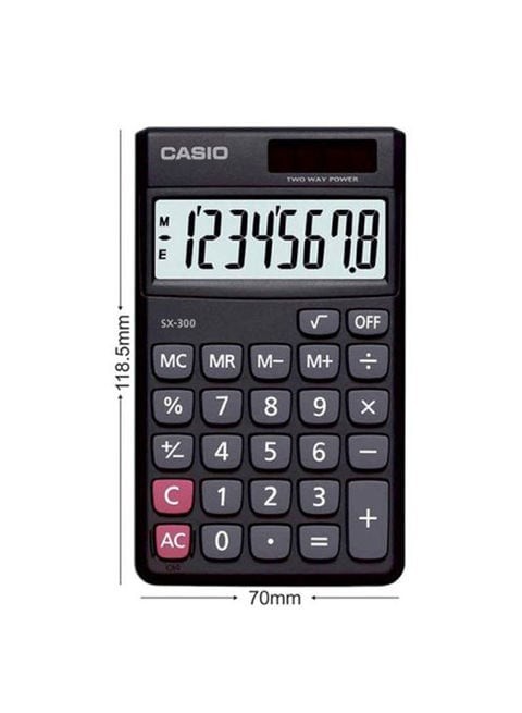 ألة حاسبة أساسية أرقام 8 من كاسيو (SX-300) ، اللون
