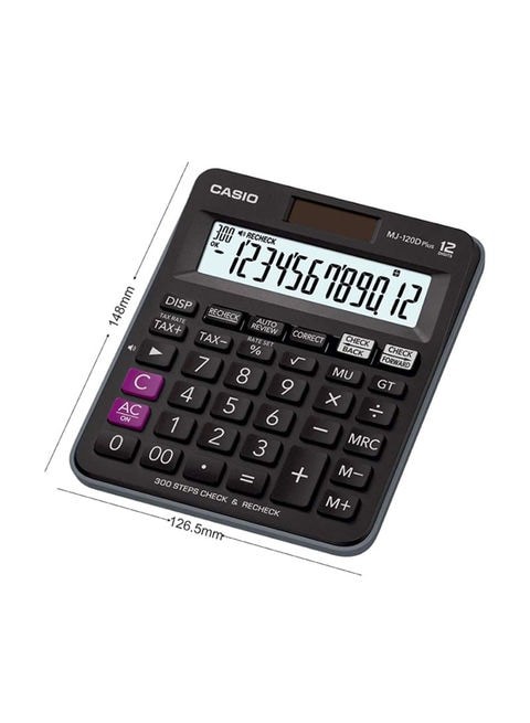 Casio MJ-120D Plus-BK Business Financial and Business Calculator 12 Digits, Black