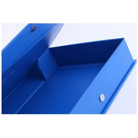 ALISSA File Box 95393 Magnetic PVC Box File Organizer with Metal Clip، A4 (السعة 55 مم / أزرق)