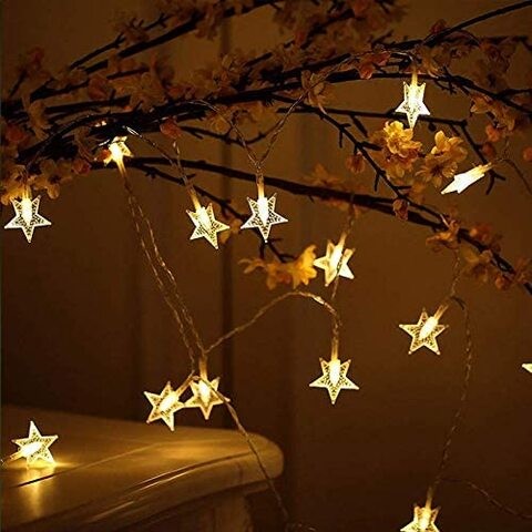 Aiwanto 100 LED Lights Christmas Tree Lights Decoratin Lights New Year Decoration Lights Diwali Decoration Star Lights(10M)