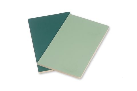 Moleskine Volante Journal Teak Large Green/Green Seaweed Set of 2