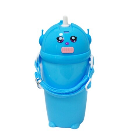 Sarvah Plastic Water Bottle With Straw - Blue