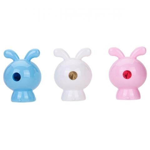 ALISSA Cute Bunny Manual Mini Pencil Sharpener for Kids Assorted Colors Blue/White/Pink - Set of 10Pcs