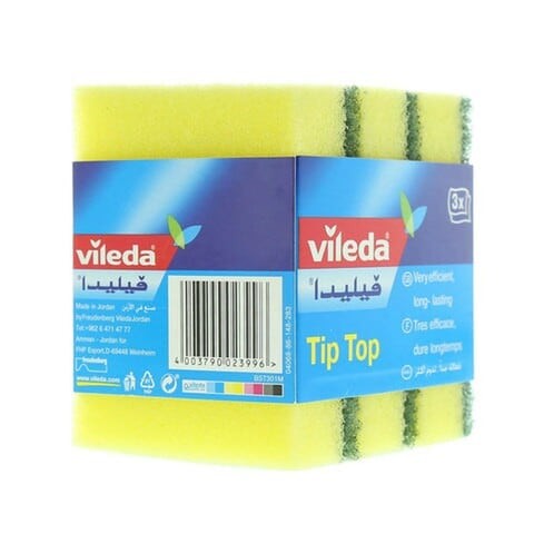 VILEDA TIP TOP SCOURING SPONGE X3