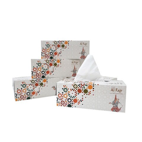 Al Fajr Facial Tissue Golden 200 2 Ply Sheets.