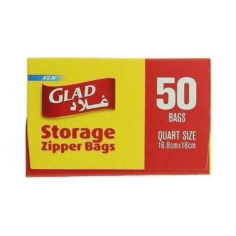 GLAD ZPR STRG أكياس 1 ربع 50 كيس