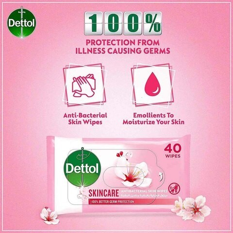 Dettol Skincare Anti-Bacterial Wipes 40 Pieces