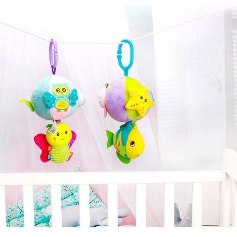 Hanging Plush Stuffed Soft Baby Rattle Toys