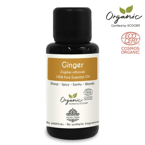 Aroma Tierra Ginger Essential Oil - Aroma Tierra - 100% Pure, Natural, Ecocert Certified Organic - 30ml