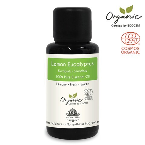 Aroma Tierra (Lemon Eucalyptus) Essential Oil - 100% Pure, Ecocert Certified Organic - 30ml