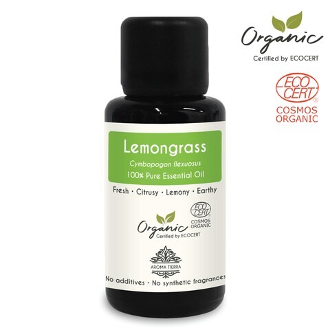 Aroma Tierra Lemongrass Essential Oil - Aroma Tierra - 100% Pure, Natural, Ecocert Certified Organic - 30ml
