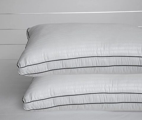 Maestro 1 Pc Microfiber 85 GSM 1 cm Stripe Pillow Double Piping - 50x90cm,1600grms