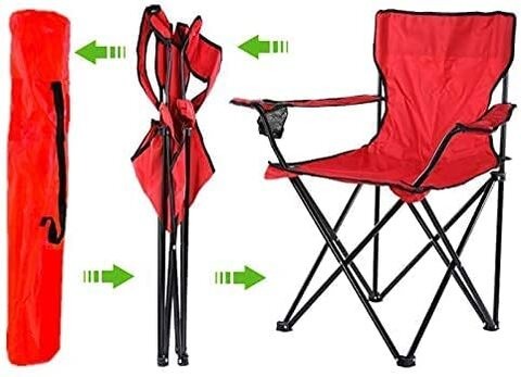كرسي تخييم - كرسي شاطئ قابل للطي - كرسي نزهة مع حقيبة حمل لكرسي السفر والنزهات والتنزه (متعدد الألوان)
