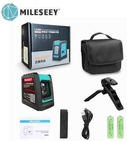 Mileseey Laser Level | Professional 2 Lines Vertical Cross Laser Leveler with Battery and Tripod | L52R