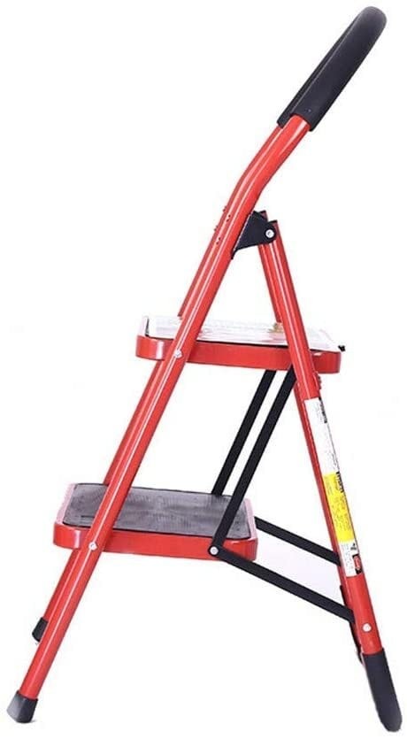 2 Steps Folding Steel Ladder HOME PURPOSE LADDER with Rubber Handgrip and NonSlip Treads, 330lbs Capacity Ladder, Foldable Ladders, Multicolor Step Ladder for Genral Maintinace Use etc