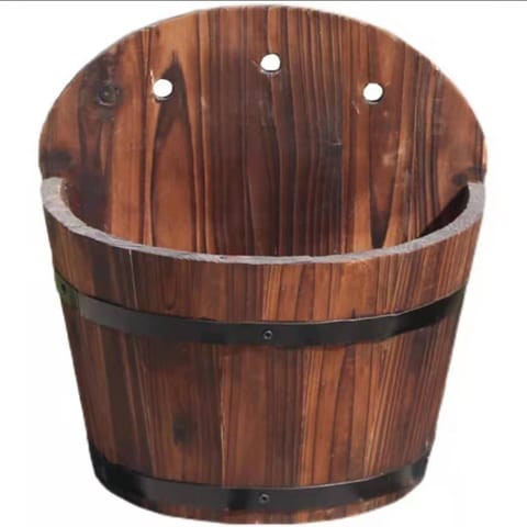 LINGWEI Wooden Wall Planter Wall Mounted Flower Pot Flower Vase Wall Hanging Flower Pot Vase Succulent Planters Balcony Wall Decor Plant Holder Big (27x18x28cm)