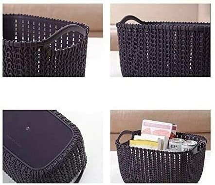 Iwanto Plastic Hollow Basket for Desktop, Kitchen, or Bathroom