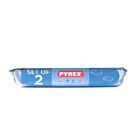 Pyrex Rectangle Set of 2 35 x 23 cm + 39 x 24 cm