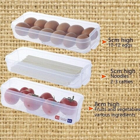 Aiwanto 4 Pack 3 Layer Storage Box Fridge Storage Containers Vegetables Egg Storage Box Bins Kitchen Cabinet Organizer