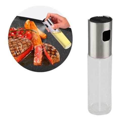 ALISSA 100ml Oil Spray Bottle Push type Glass Oil Pot Leak-proof Oil Dispenser