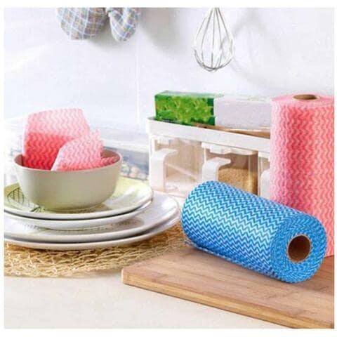 ALISSA 2 Rolls of Reusable Multipurpose Kitchen Cleaning Rag (Random Color)