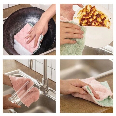 ALISSA-10PCS. منشفة مطبخ ماصة من الألياف الدقيقة الزيتية غير لاصقة ، منشفة يد. متعدد الألوان.