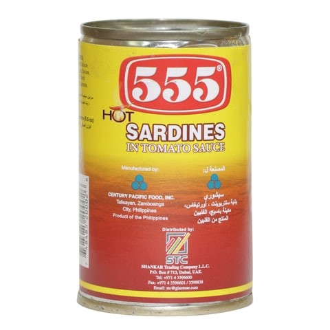 555 Hot Sardines In Tomato Sauce 155gm