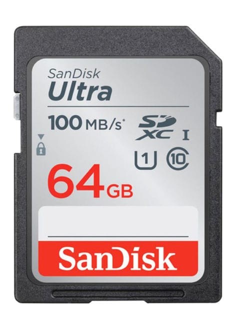 SanDisk - Ultra SDXC Memory Card 64GB Black/Grey