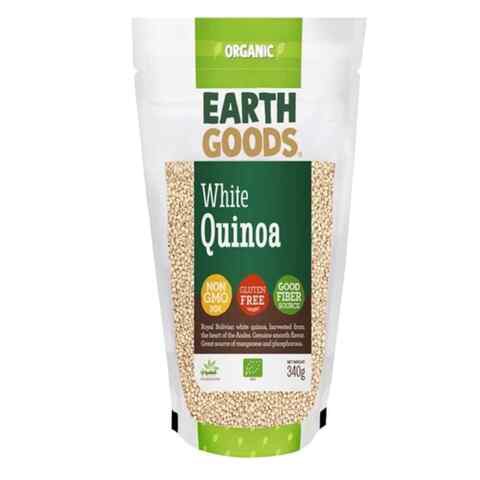 Earth Goods Organic White Quinoa NON-GMO Gluten-Free Good Fiber Source 340g