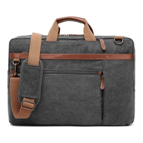 Coolbell - Convertible Backpack  Canvas Business Laptop Briefcase - Grey 15.6&quot;