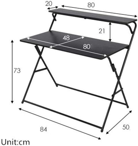 Czt Folding Computer Desk, Multipurpose Laptop Pc Workstation Compact Study Writing Reading Table With Storage Shelf For Home Office Small Space (Black-Z#5)