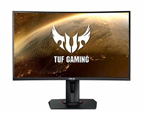 Asus TUF Gaming VG27VQ 27&rdquo; Curved Monitor, 1080P Full HD, 165Hz (Supports 144Hz), Freesync, 1ms, Extreme Low Motion Blur, Eye Care, DisplayPort HDMI,Black