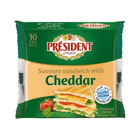 President Savoury Sandwich Cheddar Slice Cheese 200g