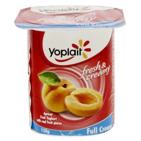 Yoplait Full Cream Apricot Fresh And Creamy Fruit Yoghurt 120g